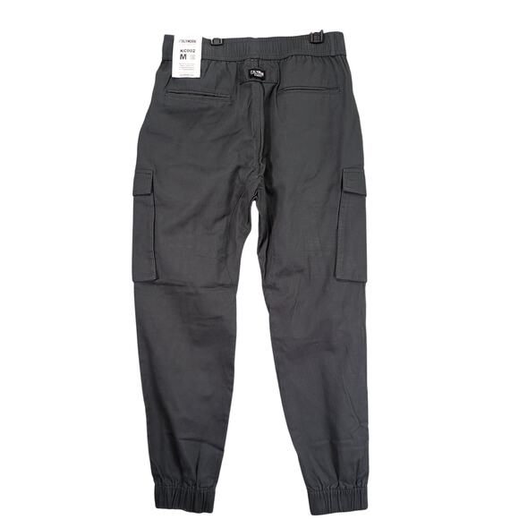NWT Italymorn Sunrise Men's M Gray Cargo Jogger Pants, Elastic Waist Gorpcore - Picture 2 of 6